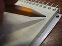 Pencil tip on notepad