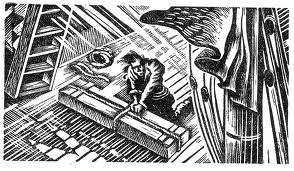 Oblong box woodcut