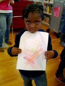 Little Girl drew colorful Black Cat-2